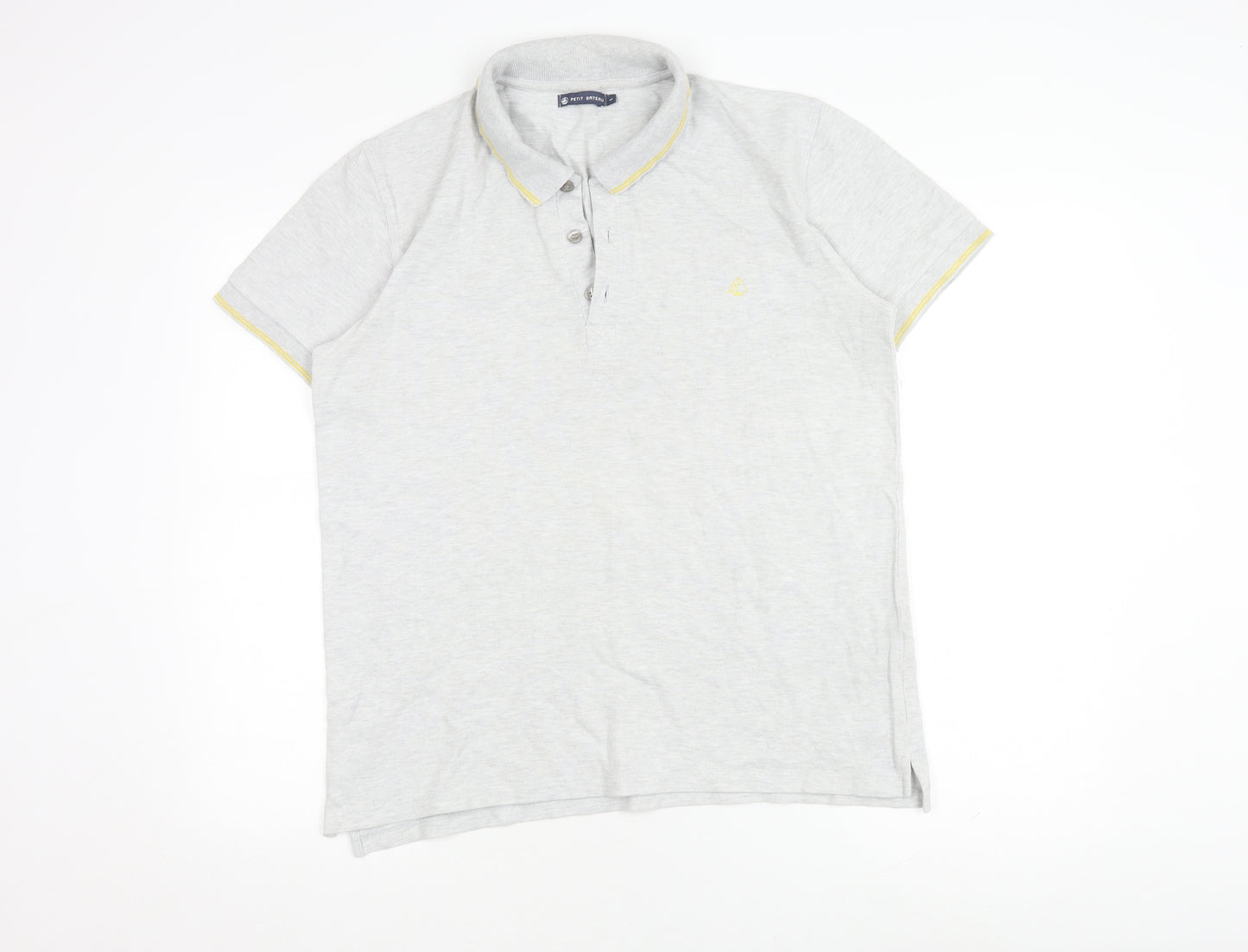 Petit Bateau Unisex Grey Polo L Cotton Polyester