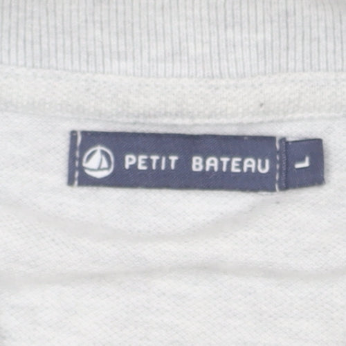 Petit Bateau Unisex Grey Polo L Cotton Polyester