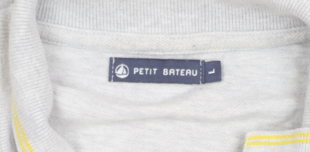 Petit Bateau Unisex Grey Polo L Cotton Polyester