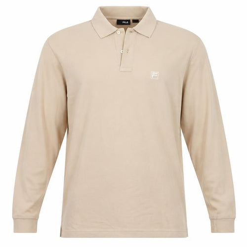 Fila Men's Beige Long Sleeve Polo Shirt XL