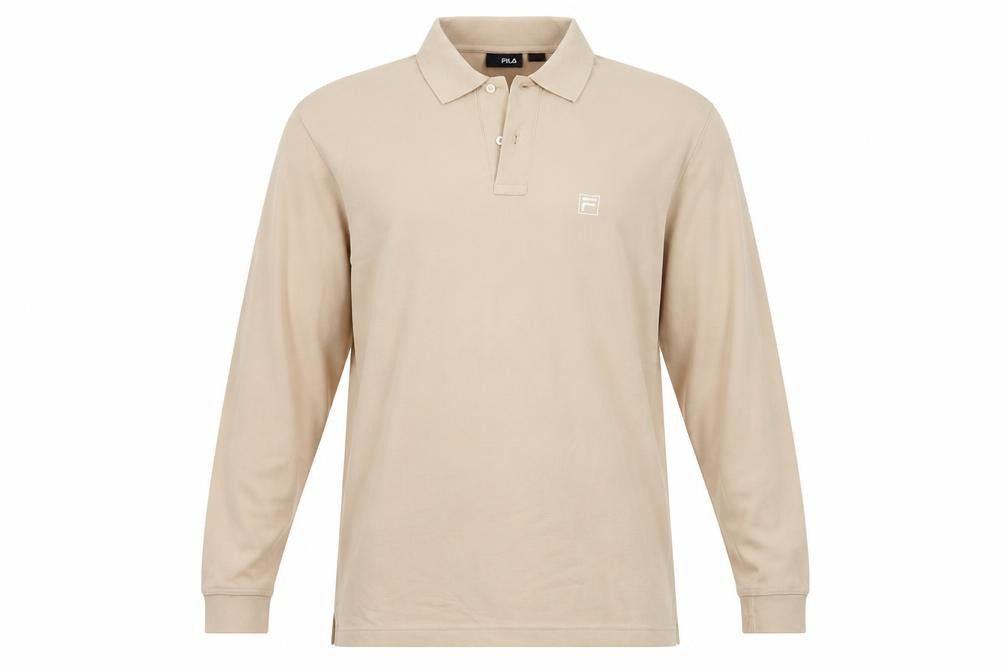 Fila Men's Beige Long Sleeve Polo Shirt XL