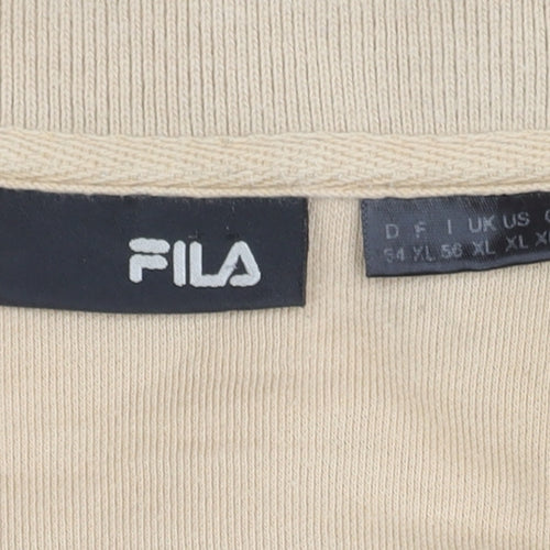 Fila Men's Beige Long Sleeve Polo Shirt XL