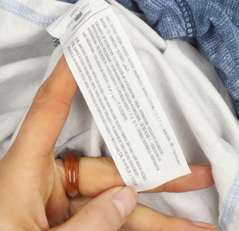 Hollister Men's Blue Long Sleeve T-Shirt Size L