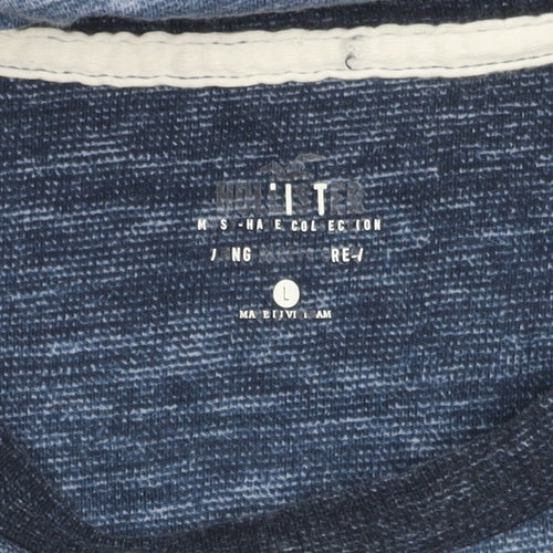 Hollister Men's Blue Long Sleeve T-Shirt Size L