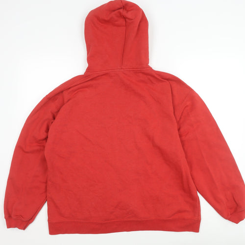 Quiksilver Men's Red Pullover Hoodie, M, Logo, Fleece