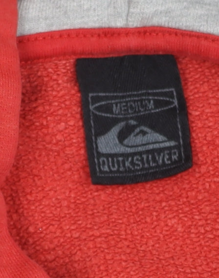 Quiksilver Men's Red Pullover Hoodie, M, Logo, Fleece