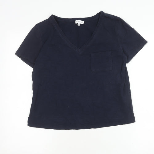 Warehouse Women's Blue V-Neck T-Shirt Size 14