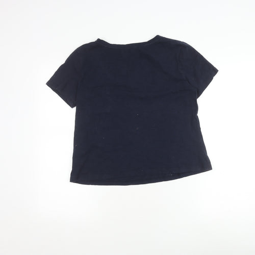 Warehouse Women's Blue V-Neck T-Shirt Size 14