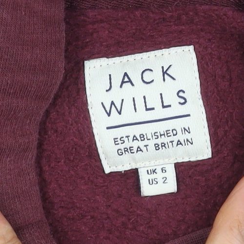 Jack Wills Women's Red Hoodie Size 6 Pullover