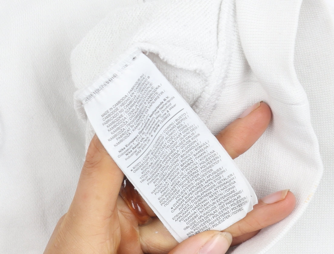 Nike Men's White Pullover Hoodie - Size S