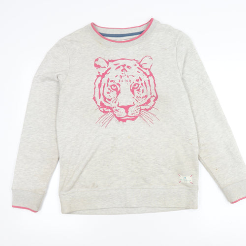 Brakeburn Women’s Grey Tiger Print Pullover Sweatshirt