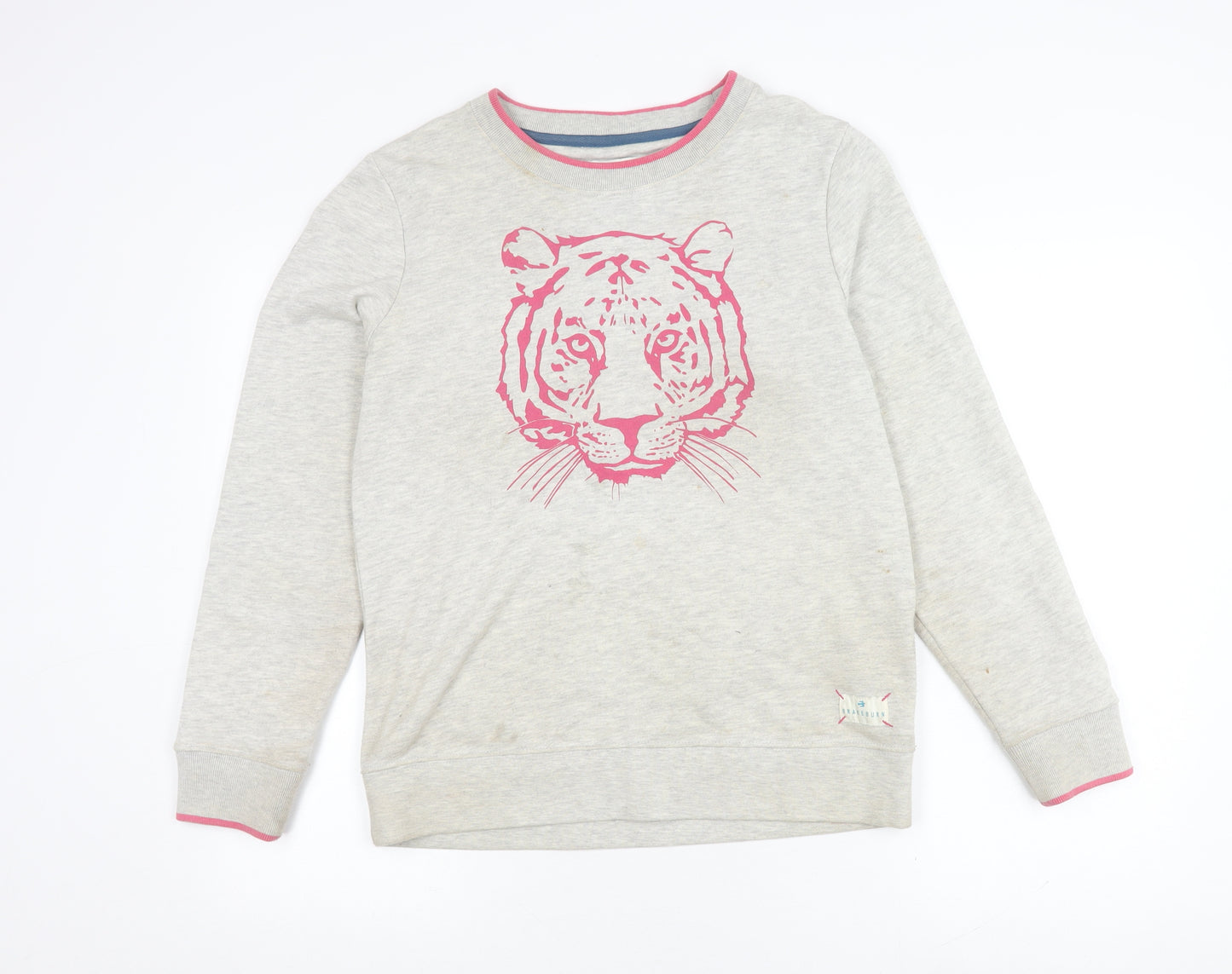 Brakeburn Women’s Grey Tiger Print Pullover Sweatshirt