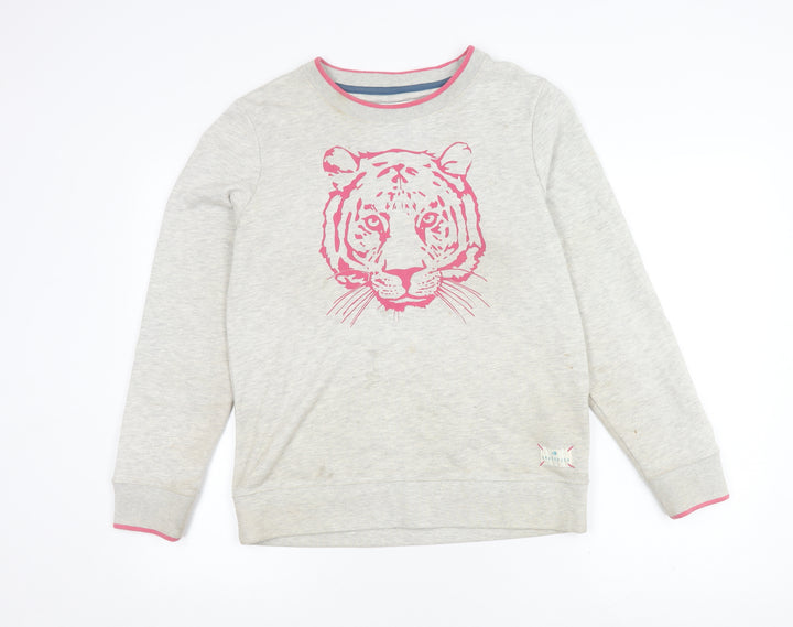 Brakeburn Women’s Grey Tiger Print Pullover Sweatshirt