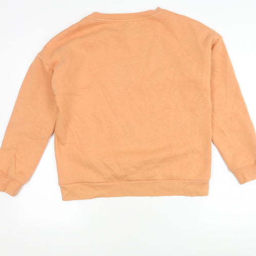 Next Women's Orange Cotton Blend Pullover Sweatshirt Size 14
