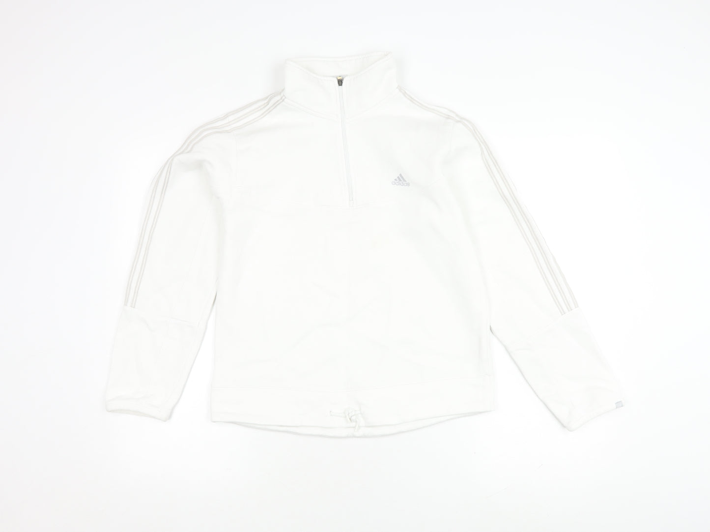 Adidas Women's White Sweatshirt Size 12 with Zip