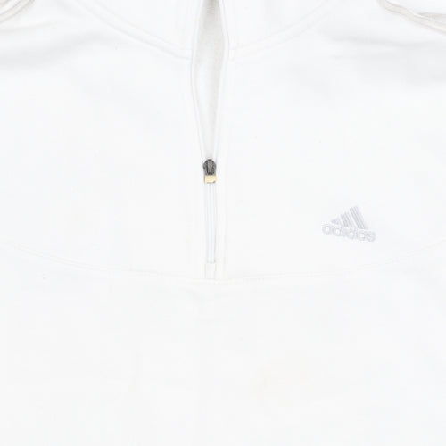 Adidas Women's White Sweatshirt Size 12 with Zip