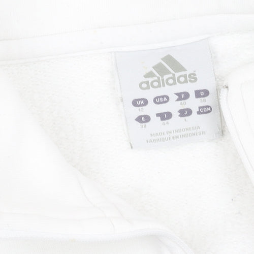 Adidas Women's White Sweatshirt Size 12 with Zip