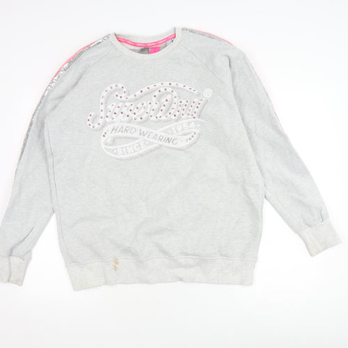 Superdry Women's Grey Sequin Sweatshirt M