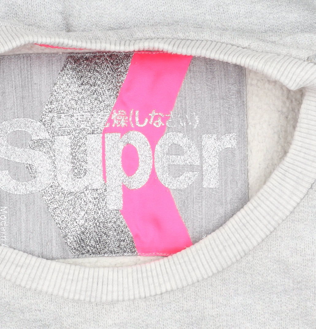 Superdry Women's Grey Sequin Sweatshirt M