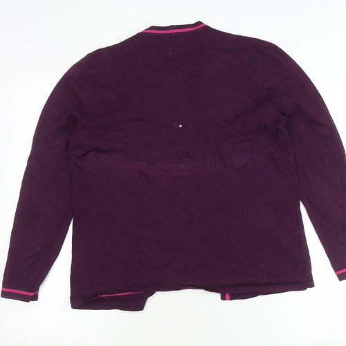 Eastex Women's Purple Cardigan Size 14, Striped Knit