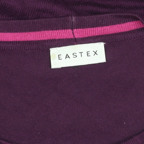 Eastex Women's Purple Cardigan Size 14, Striped Knit