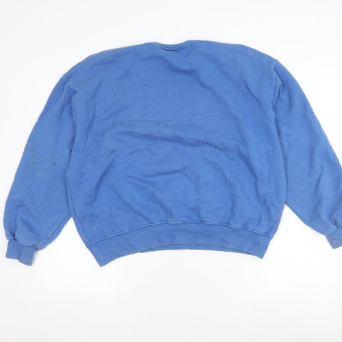 Pull&Bear Blue Unisex L Sweatshirt with Logo