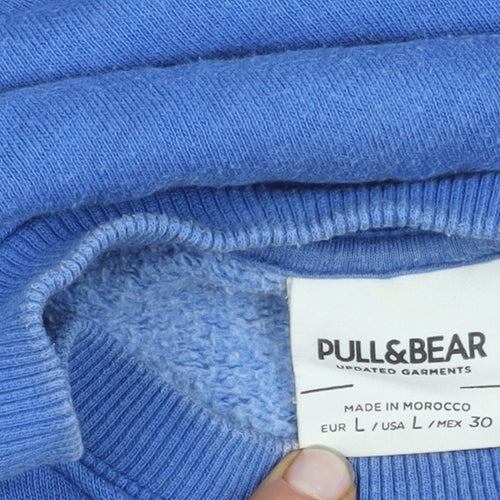 Pull&Bear Blue Unisex L Sweatshirt with Logo
