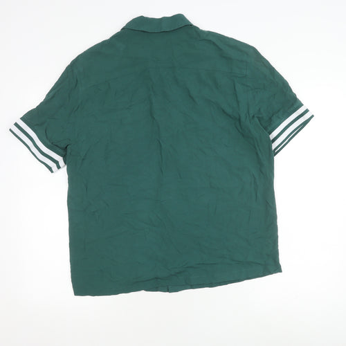 River Island Men's Green Button-Up Shirt M