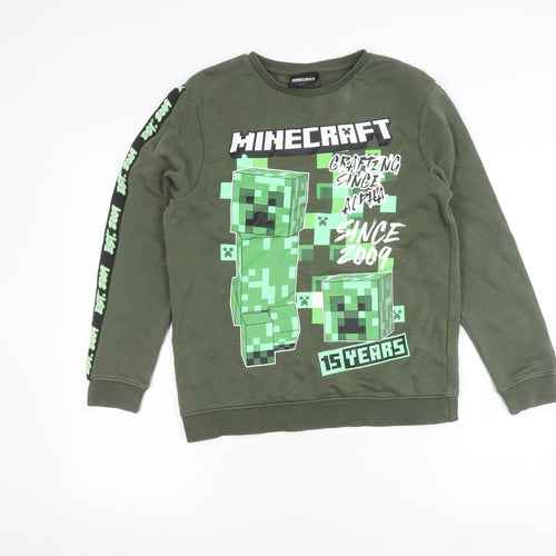 George Boys Green Minecraft Pullover Sweatshirt 12-13 Years