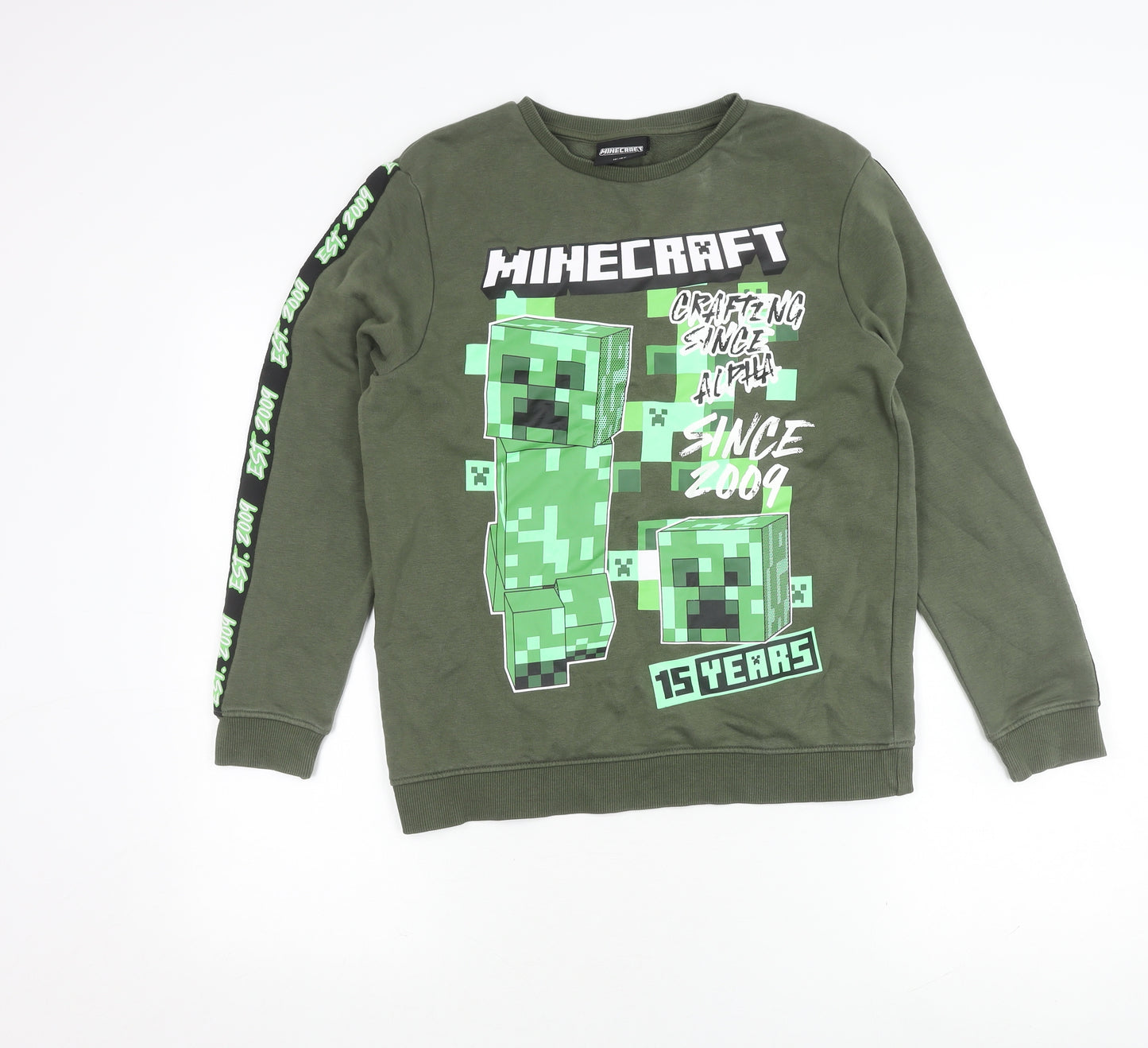 George Boys Green Minecraft Pullover Sweatshirt 12-13 Years
