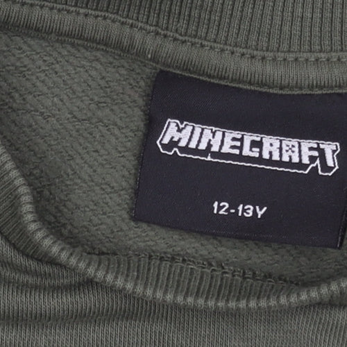 George Boys Green Minecraft Pullover Sweatshirt 12-13 Years