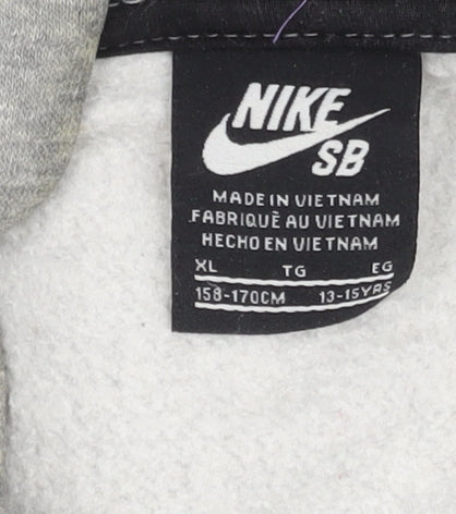 Nike Boys Grey Pullover Hoodie 13-15 Years - Stylish Comfort