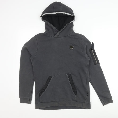 Sonneti Boys Black Pullover Hoodie 13-15 Years with Logo & Zip