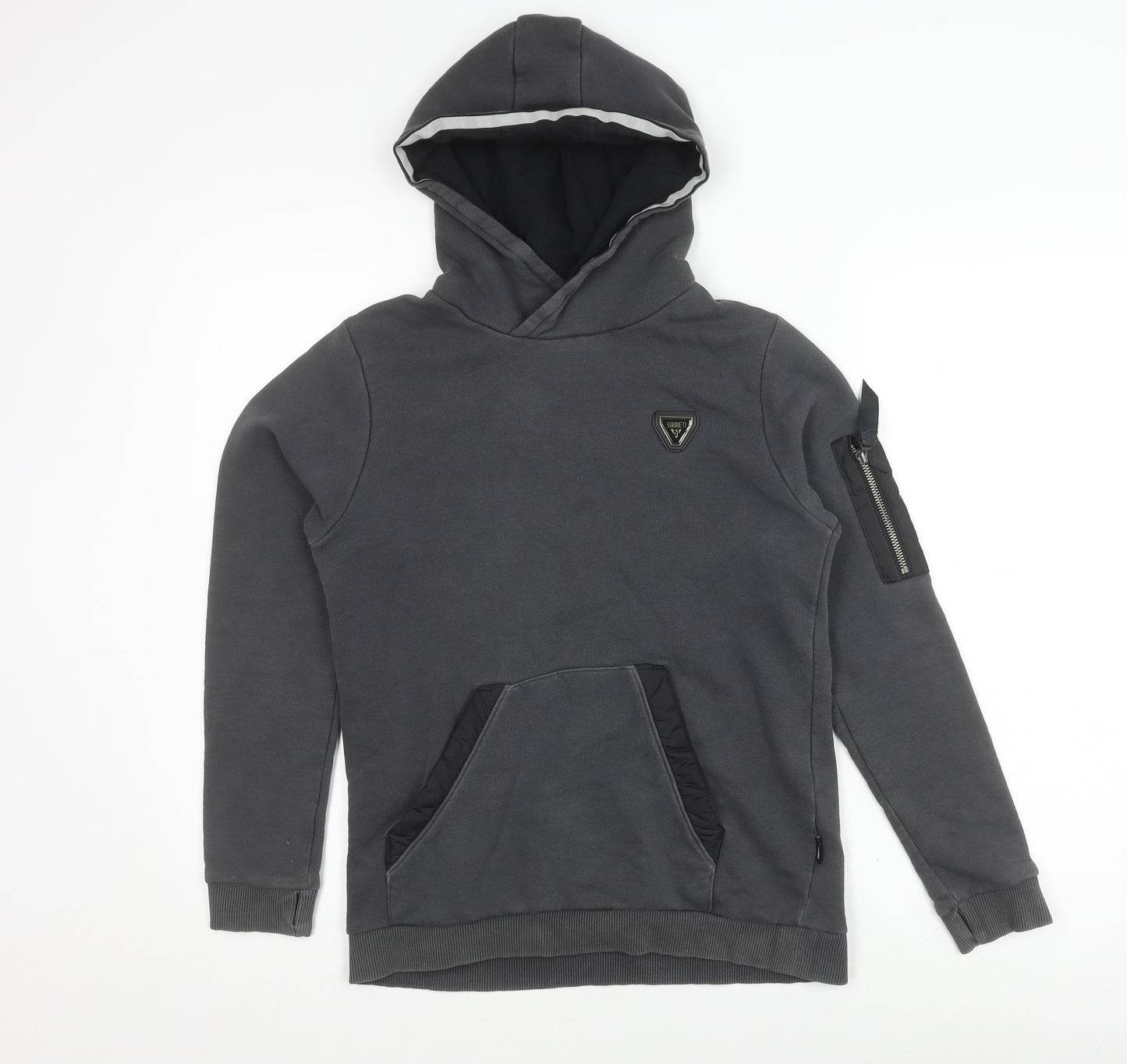 Sonneti Boys Black Pullover Hoodie 13-15 Years with Logo & Zip
