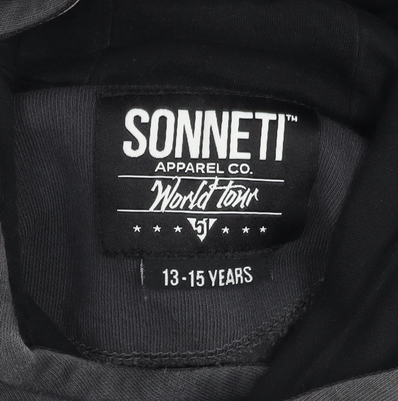 Sonneti Boys Black Pullover Hoodie 13-15 Years with Logo & Zip