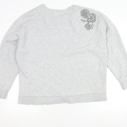 United Colors of Benetton Women's Grey Cotton Blend Pullover Jumper Size XS