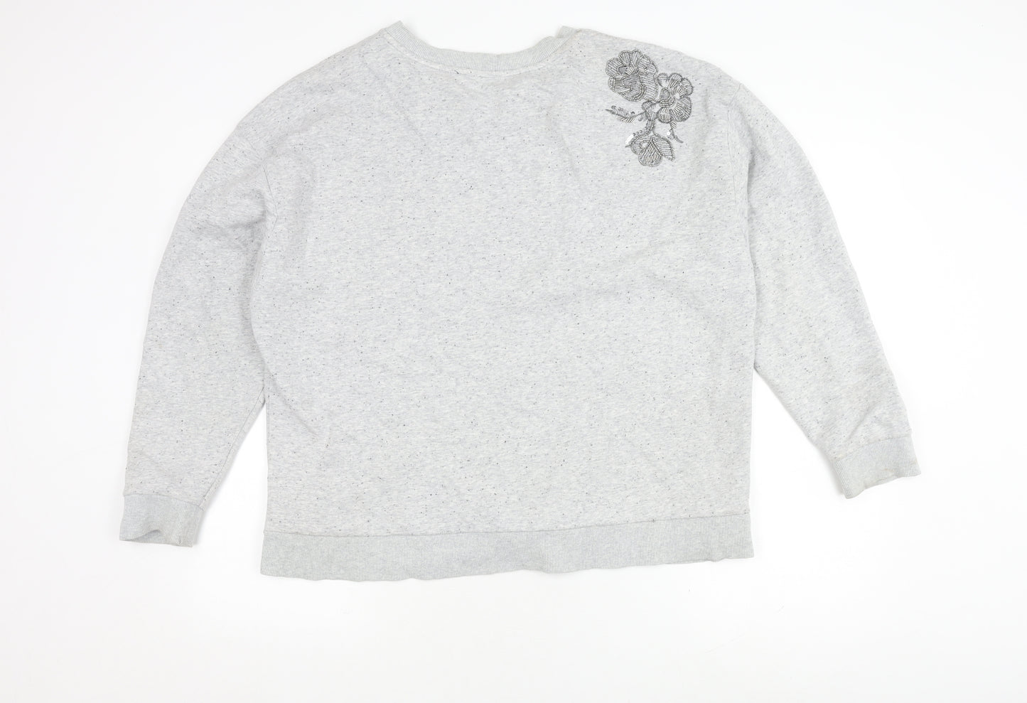 United Colors of Benetton Women's Grey Cotton Blend Pullover Jumper Size XS