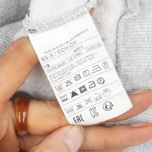 United Colors of Benetton Women's Grey Cotton Blend Pullover Jumper Size XS