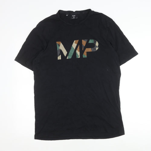 MP Men's Black Camouflage Logo T-Shirt, Size L