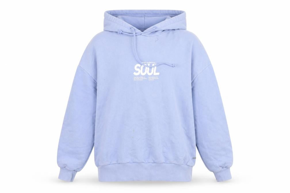 Front view of Pacific Republic Blue Teen Pullover Hoodie, size S