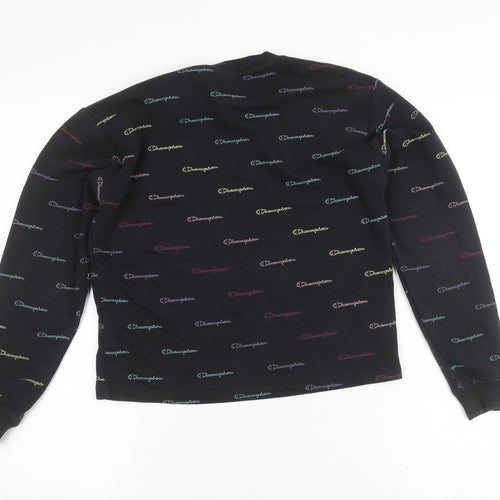 Champion Girls Black Logo Sweatshirt L - Stylish & Comfortable