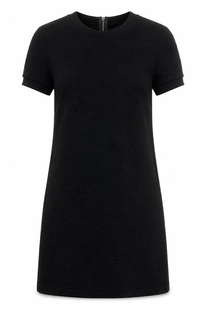 Front view of Zara Woman Black Shift Dress, size 12, Elegant Style