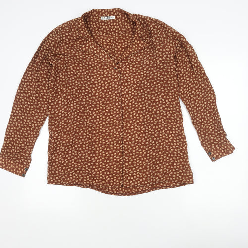 Chloé Women's Brown Floral Silk Blouse Size 10