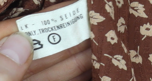 Chloé Women's Brown Floral Silk Blouse Size 10