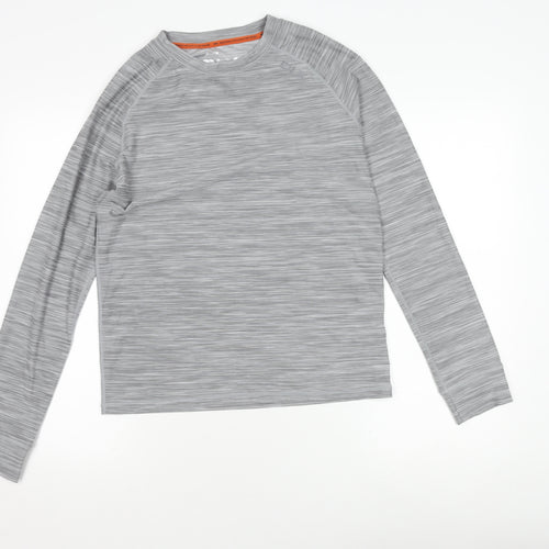 DLX Men's Grey Long Sleeve Active Top XS