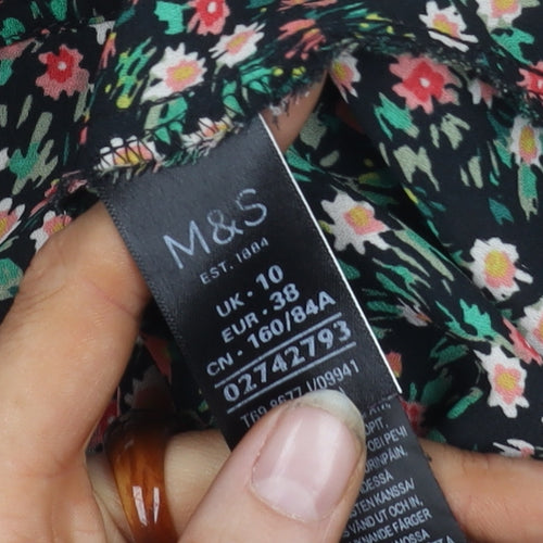 Marks and Spencer Women's Floral Blouse, UK 10, Multicoloured