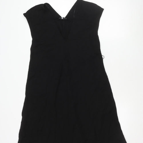 Zara Women’s Black V-Neck Dress - Size S, Elegant Wear