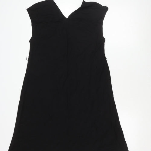 Zara Women’s Black V-Neck Dress - Size S, Elegant Wear