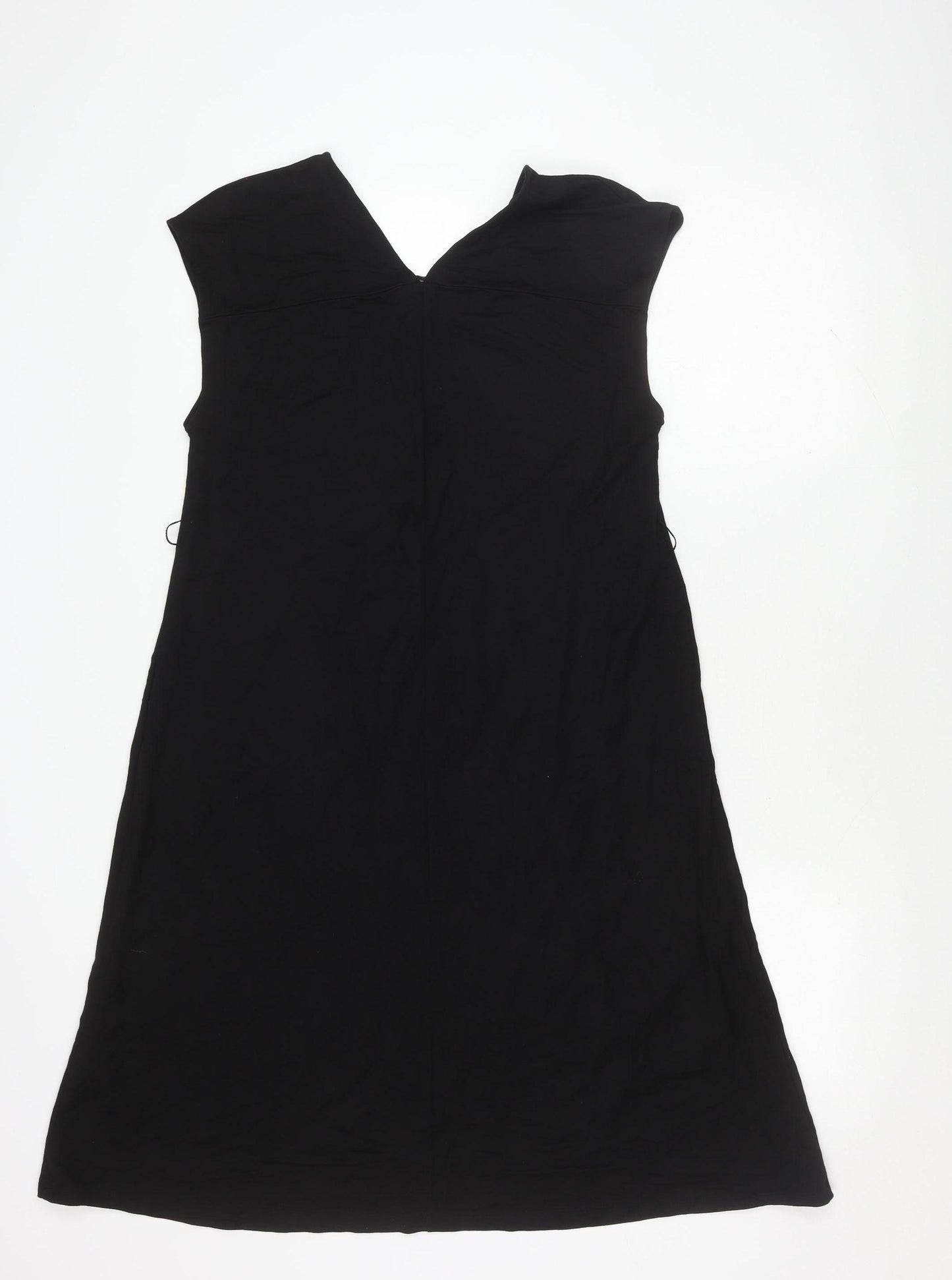 Zara Women’s Black V-Neck Dress - Size S, Elegant Wear