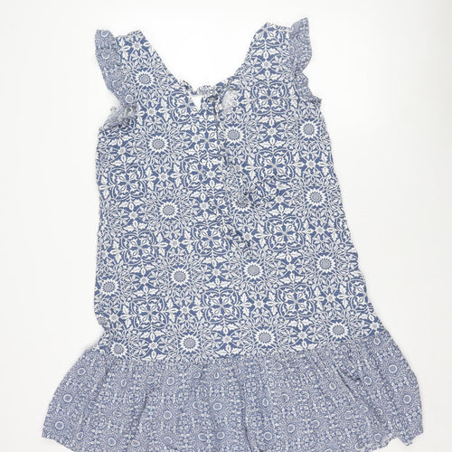 Next Women Blue Floral Dress Size 16 Trapeze Summer